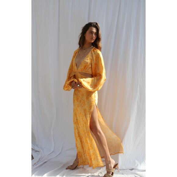 Jen's Pirate Booty Electro Floral Sonora Dress Sunshine Bell Sleeve Size XS - Picture 13 of 13